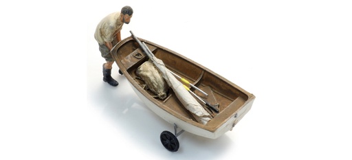 [Artitec 387.582  ] Voilier Optimist + remorque + figurine H0 1:87 Modèle fini en résine, peint Artitec 387.582  