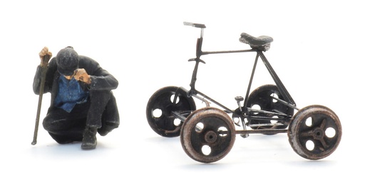 [Artitec 387.608  ] Vélo draisine + figurine H0 1:87 Modèle fini en résine, peint Artitec 387.608  