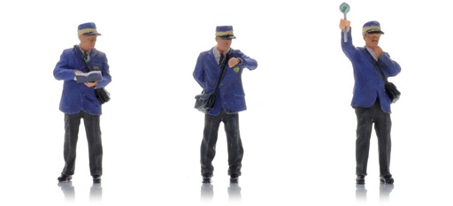 [Artitec 5870043  ] Contrôleur NS sur le quai de la gare années 70 (3x) H0 1:87 Modèle fini Figurines, peintes Artitec 5870043  