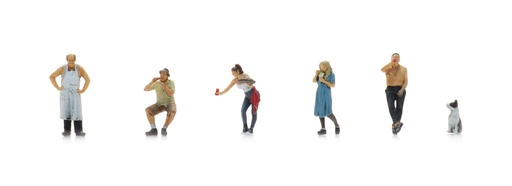 [Artitec 5870100  ] Figurines de baraque à frites (6x) H0 1:87 Modèle fini Figurines, peintes Artitec 5870100  