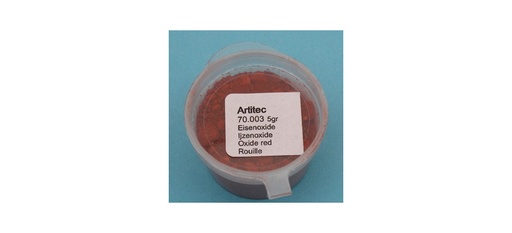 [Artitec 70.003  ] Poudre rouge oxyde de fer --- Boîte d'emballage 5-7 grammes Artitec 70.003  