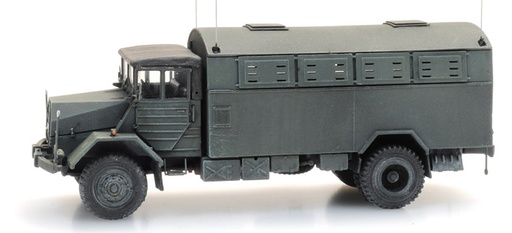 [Artitec 1870172  ] BRD MAN 630 L2 A Télécommunications et voiture de police GR H0 1:87 Kit de construction en résine et pièces gravées, non peintes Artitec 1870172  