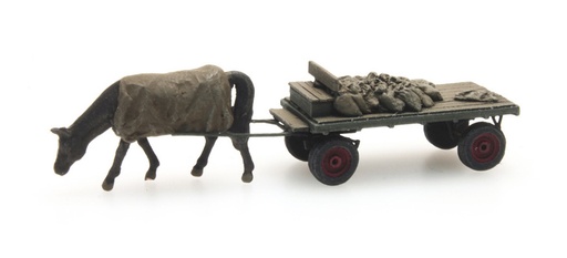 [Artitec 312.012  ] Chariot à charbon avec cheval TT 1:120 Modèle fini en résine, peint Artitec 312.012  