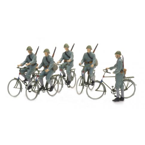 [Artitec 5870006  ] NL fietsende soldaten 1940 (5x) H0 1:87 Modèle fini Figurines, peintes Artitec 5870006  