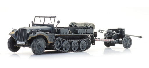 [Artitec 6870488  ] WM Sd.Kfz. 10 + PAK 38, gris H0 1:87 Modèle fini en résine, peint Artitec 6870488  