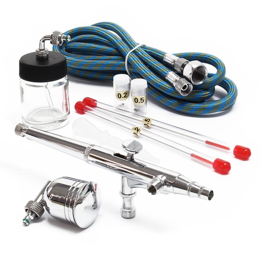 [RMA-011K] RMA-011K Aérographe Ultra Polyvalent set complet Expert avec Buses 0,2 / 0,3 / 0,5 mm – Godets 7 / 20 ml 