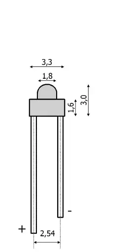 [81-30162-05] LED 1,8 mm, blanc chaud, 3.900 mcd, 40°, pack de 5p Tams Elektronik 81-30162-05 