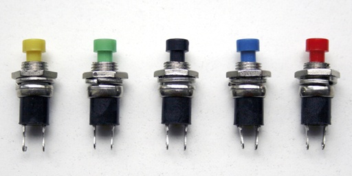 [84-52110-10] Bouton-poussoir, rond, 1xNO, LowCost, 5 couleurs, pack de 10 Tams Elektronik 84-52110-10 