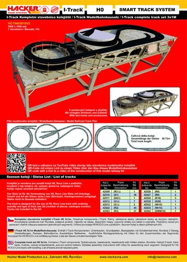 [HCT940300100] I-Track H0 3m x 1m Structure de réseau ferroviaire tout compris  HCT940300100 I-Track France