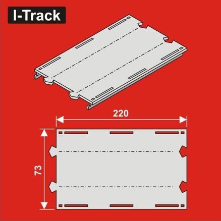 [HCT9984D] N Segment droit à double voie, 220mm, largeur 73,6st. HCT9984D I-Track France 