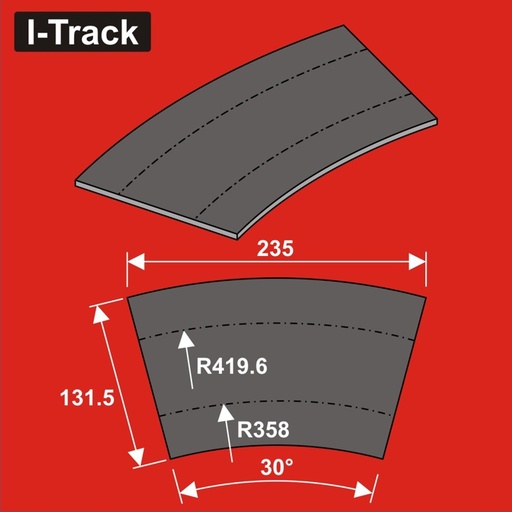 [HCT9662DB] Sous-couche de voie Ra358/419,6x5mm, 12pcs HCT9662DB I-Track France 