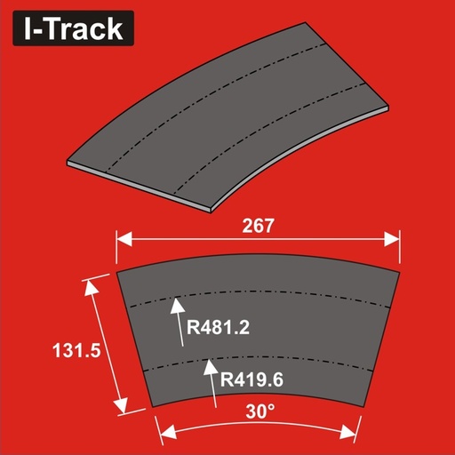 [HCT9663DB] Sous-couche de voie Ra419,6/481,2x5mm,2k. 12 pièces HCT9663DB I-Track France 