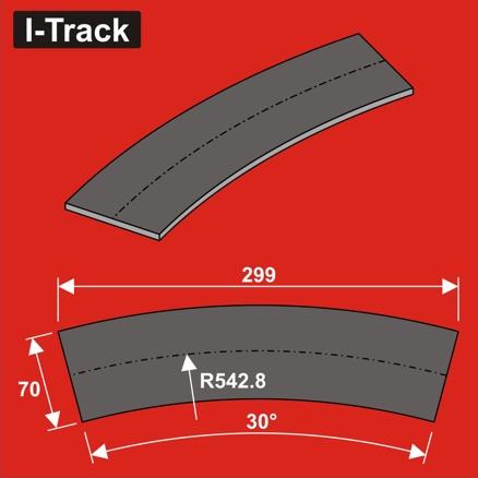 [HCT9665B] Sous-couche de voie Ra542,8x70x5mm 12 pces HCT9665B I-Track France 