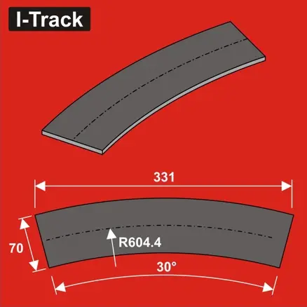 [HCT9666B] Sous-couche de voie Ra604,4x70x5mm 12 pces HCT9666B I-Track France 