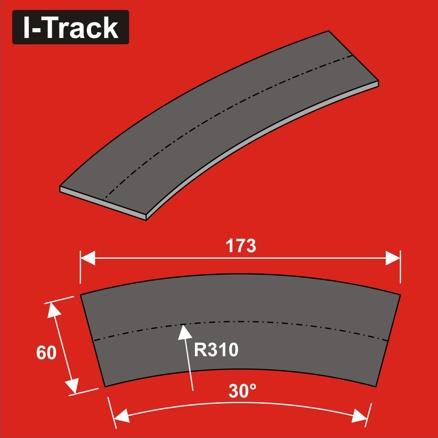 [HCT9723B] Sous-couche de voie Ra310x50x5mm 12 pces HCT9723B I-Track France 