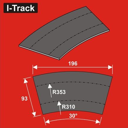 [HCT9734DB] Sous-couche de voie Ra310/353x93x5mm,2k. 12 pcs HCT9734DB I-Track France 