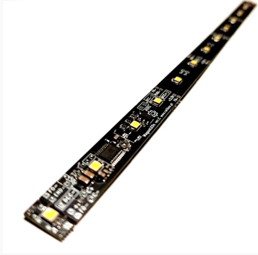 [RB2122(W)] RB2122(W) Barrette d'éclairage  universelle 90 à 250mm DCC ou analogique (couleur chaude) RailBOX Electronics 