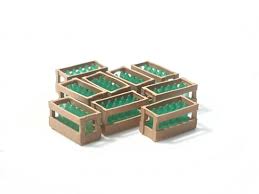 [87TRAIN 221049  ] Boîtes en bois avec des bouteilles vertes échelle H0 87TRAIN 221049