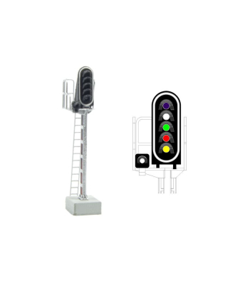 [MAFEN 413207  ] SNCF - Signal principal avec 6 LEDs (violet/blanc/vert/rouge/jaune/blanc) échelle N MAFEN 413207