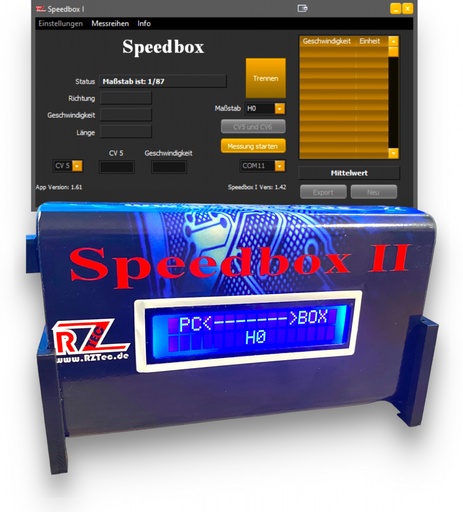 [RZTEC1003] Speedbox II avec affichage digital  RZTec 1003 mesure de vitesse toutes échelles Z, N, N(UK), TT, H0, 00, S, 0, 0(UK), I, G 