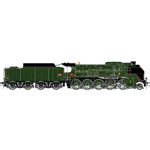 Locomotive à vapeur 150 P 13 tender 34 P 405 Digitale sonorisée, fumée pulsée R37 HO41207DSF - SNCF 