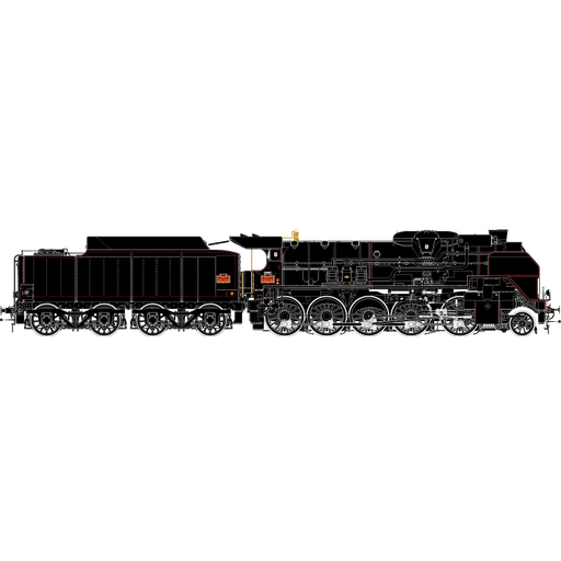 Locomotive à vapeur 1-150 P 86 tender 34 P 404 – SNCF – Dépôt de Chaumont Ep 3 Digitale sonorisée, fumée pulsée R37 41205DSF 