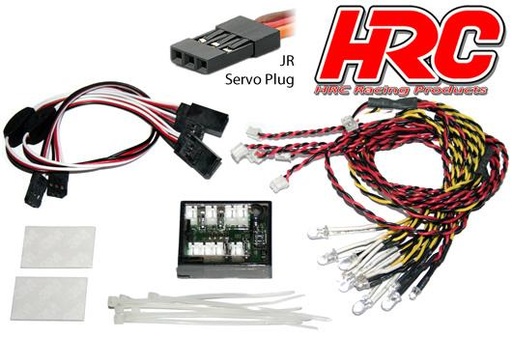 [HRC8701] Set d'éclairage - 1/10 TC/Drift - LED - Prise JR - Set pour voiture complète - Controlé par l'émetteur HRC Racing  HRC8701