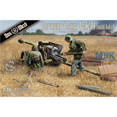 GERMAN 7.5CM PAK40 1/16 éme (MID/LATE) 2IN1 - Das Werk 16020