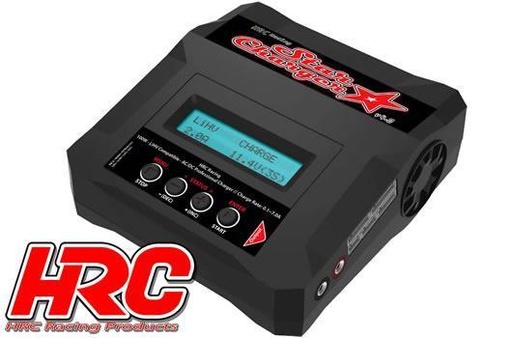[HRC9354A] Chargeur - 12/230V - HRC Star Charger V4.0 - 100W - LSM selection langue DE/FR/EN  HRC Racing - HRC9354A