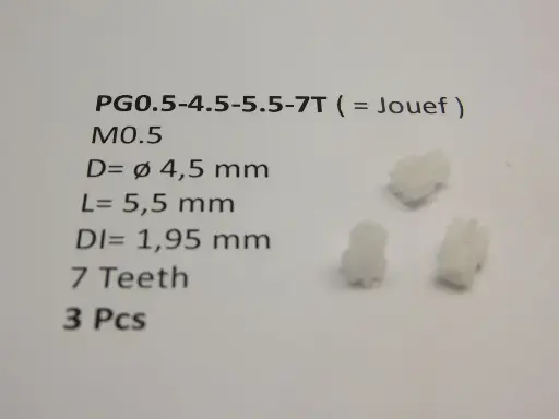 Engrenages pour moteur Jouef lot de 3 pièces Micromotor PG0.5-4.5-5.5-7T