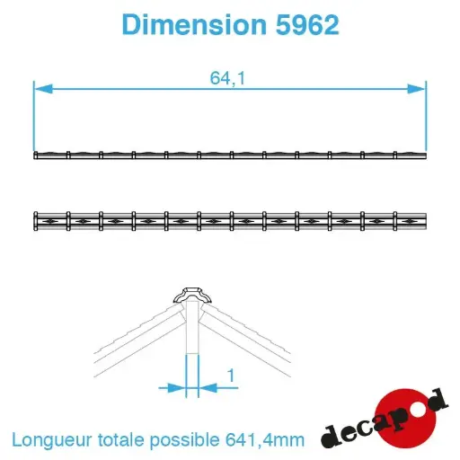 [DECAPOD 5962] Tuiles faîtières losangées [HO] DECAPOD 5962 