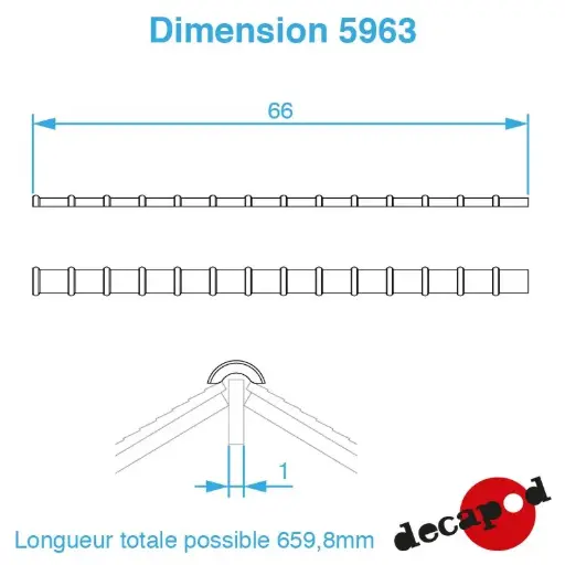 [DECAPOD 5963] Tuiles faîtières demi-rondes [HO] DECAPOD 5963 