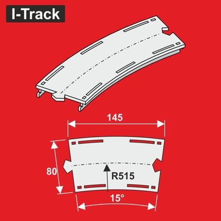 [MC24315] Segment courbe H0  Märklin C.R3-515 mm 15° 6 pièces. MC24315 I-Track France 