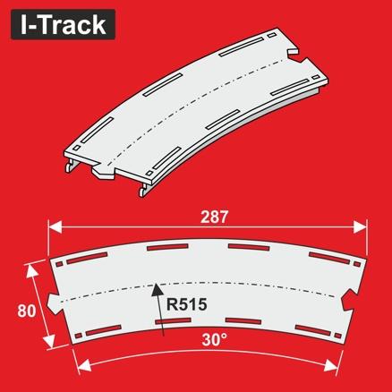 [MC24330] Segment courbe H0  Märklin C.R3-515 mm 30° 6 pièces. MC24330 I-Track France 