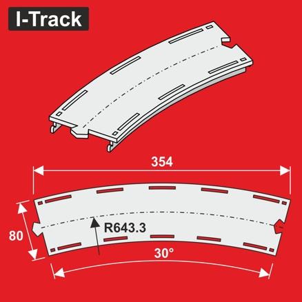 [MC24530] Segment courbe H0  Märklin C.R-643,6 mm 30° 6 pièces. MC24530 I-Track France 