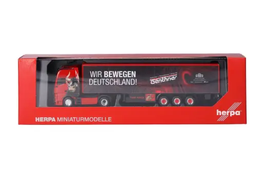[HERPA 318075] MAN TGX GX semi-remorque à rideaux "Genthner/Wir bewegen Deutschland" (Baden-Württemberg/Oberderdingen) HERPA 318075