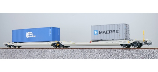 [36547] Taschenwagen H0 Sdggmrs 37 84 499 3 179-9 NL-AAEC Ep. VI Container TKRU 408408 + MRKU 722908 DC ESU  36547    