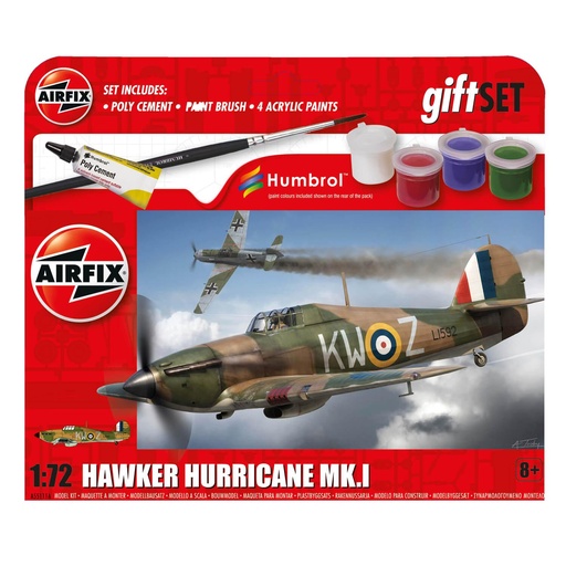 Hanging Gift Set AIRFIX MAQUETTE AVION A55111A HAWKER HURRICANE MKI STARTER SET 1/72