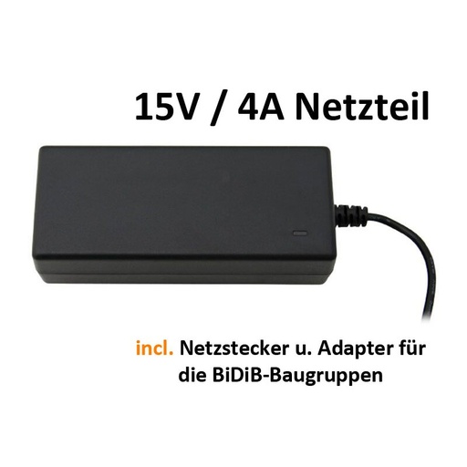[Bidib 950101] Bloc d'alimentation 15V / 4A / 60W  pour Opencar System, System BiDiB et Système YaMoRC
