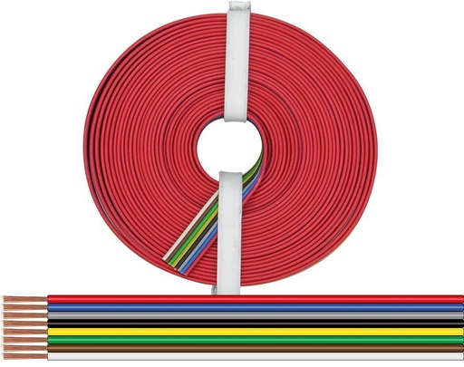 [DONAU  119-885 ] DONAU 119-885 - Toron 8 fils 0,14 mm² / 5 m rouge-bleu-gris-noir-jaune-vert-marron-blanc  