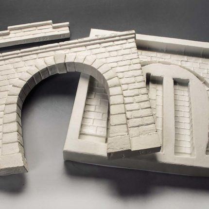 [Spoerle 6317] Spoerle 6317 -  Portail de tunnel Ã  voie unique pour catÃ©naire, carrÃ© de grÃ¨s pour mur 6046
