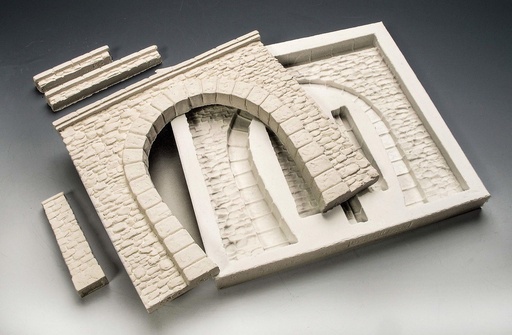[Spoerle 6300] Spoerle 6300 - Jeu de moules en silicone pour la construction de tunnels en pierre de taille, Ã  voie unique avec catÃ©naire - 4p
