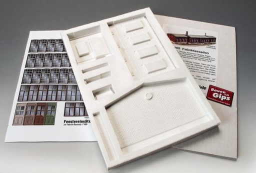 [Spoerle 7160] Spoerle 7160 -  FaÃ§ades d'usine Ã  un Ã©tage, 7 Ã©lÃ©ments y compris 2par inserts de fenÃªtre 7117